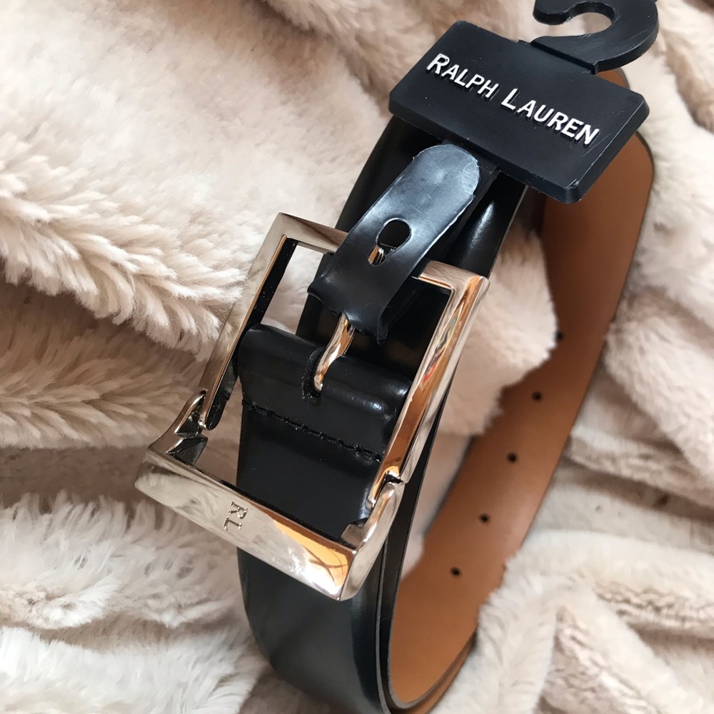 Ralph Lauren black belt, L, never worn